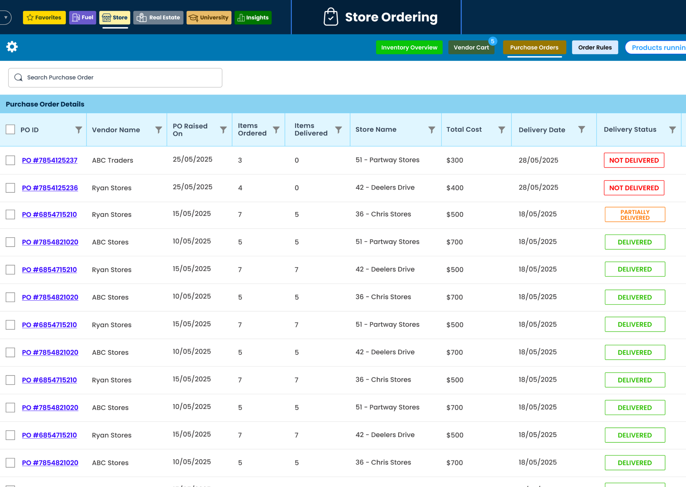 Purchase Orders